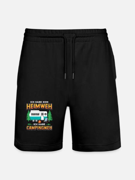 Campingweh – Wohnwagen Camping  Spruch - Stanley/Stella Unisex Bio Joggingshorts Trainer  - Schwarz