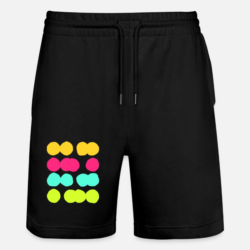 Colourful Abstract Circle Pattern - Fun & Vibrant - Stanley/Stella Trainer Unisex Organic Jogging Shorts - black