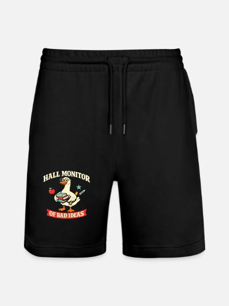 Goose with school humor - Stanley/Stella Trainer Unisex Organic Jogging Shorts - black