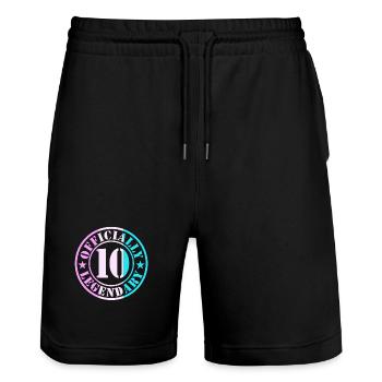 10th Birthday Boy Girl Legend Level 10 - Stanley/Stella Trainer Unisex Organic Jogging Shorts - black - Front - Nik (191cm) & Marisol (170cm)