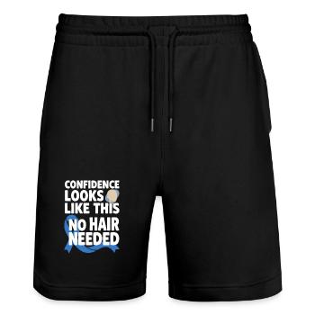 Alopezie-bewusstsein Alopecia Areata Haarausfall - Stanley/Stella Unisex Bio Joggingshorts Trainer  - Schwarz - Vorne - Nik (191cm) & Marisol (170cm)