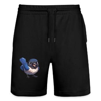 Elstern Elster - Stanley/Stella Unisex Bio Joggingshorts Trainer  - Schwarz - Vorne - Nik (191cm) & Marisol (170cm)