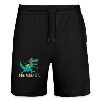 Kita Erste Klasse Dinosaurier Schüler Kindergarten - Stanley/Stella Unisex Bio Joggingshorts Trainer  - Schwarz - Vorne - Nik (191cm) & Marisol (170cm)