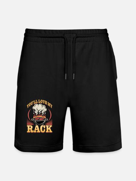 BBQ Grilling Meat Smoking Barbecue - Stanley/Stella Trainer Unisex Organic Jogging Shorts - black