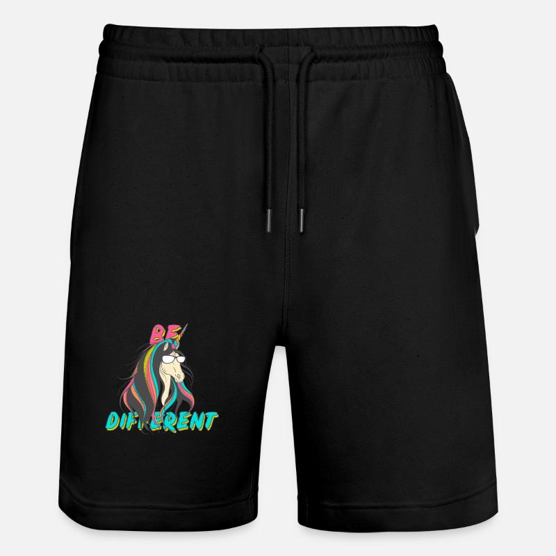 Be Different Nerd Einhorn Party - Stanley/Stella Unisex Bio Joggingshorts Trainer - Schwarz