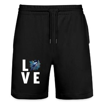 Magpies Magpie - Stanley/Stella Trainer Unisex Organic Jogging Shorts - black - Front - Nik (191cm) & Marisol (170cm)