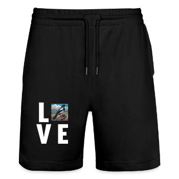 Magpies Magpie - Stanley/Stella Trainer Unisex Organic Jogging Shorts - black - Front - Nik (191cm) & Marisol (170cm)