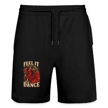 Le flamenco : Ressentez-le ou ne dansez pas - Short de jogging bio TRAINER Stanley/Stella unisexe - noir - Devant - Nik (191cm) & Marisol (170cm)