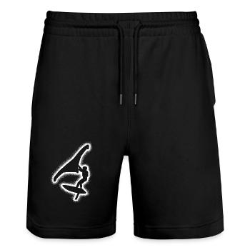 Wing Surf Wingsurfen Kinder Jungen Herren Wingfoil - Stanley/Stella Unisex Bio Joggingshorts Trainer  - Schwarz - Vorne - Nik (191cm) & Marisol (170cm)