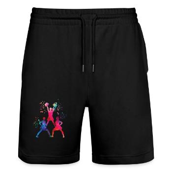 Cheerleader Cheer Mom Cheerleading - Stanley/Stella Unisex Bio Joggingshorts Trainer  - Schwarz - Vorne - Nik (191cm) & Marisol (170cm)