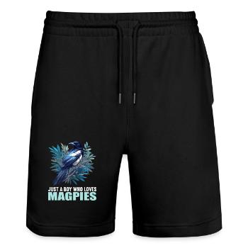 Elstern Elster - Stanley/Stella Unisex Bio Joggingshorts Trainer  - Schwarz - Vorne - Nik (191cm) & Marisol (170cm)