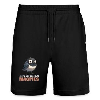 Elstern Elster - Stanley/Stella Unisex Bio Joggingshorts Trainer  - Schwarz - Vorne - Nik (191cm) & Marisol (170cm)