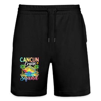 Cancun Cruise Squad - Stanley/Stella Trainer Unisex Organic Jogging Shorts - black - Front - Nik (191cm) & Marisol (170cm)