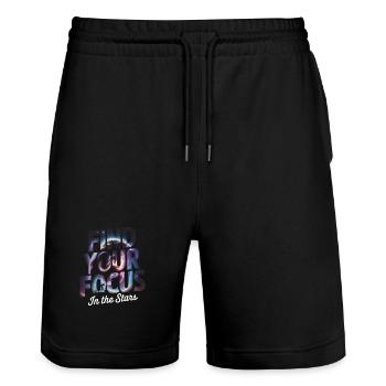 Find Your Focus In the Stars - Stanley/Stella Trainer Unisex Organic Jogging Shorts - black - Front - Nik (191cm) & Marisol (170cm)