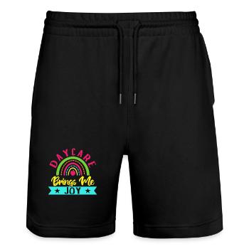 Pre K Teacher Brings Me Joy Kindergarten Teacher - Stanley/Stella Unisex Bio Joggingshorts Trainer  - Schwarz - Vorne - Nik (191cm) & Marisol (170cm)
