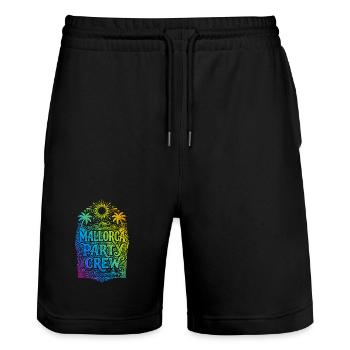 Mallorca Party Crew Bunt - Stanley/Stella Unisex Bio Joggingshorts Trainer  - Schwarz - Vorne - Nik (191cm) & Marisol (170cm)