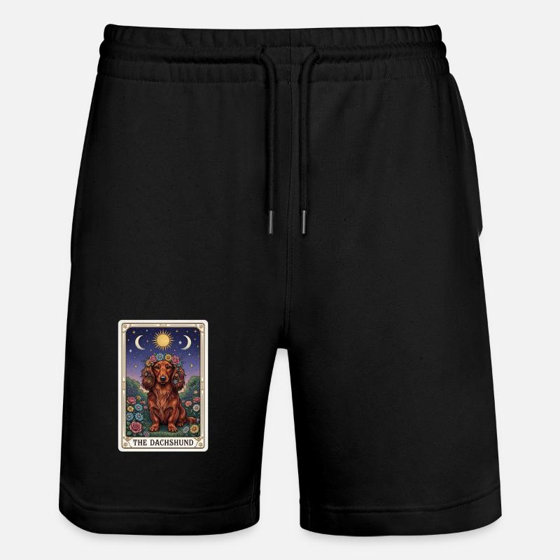 Dackel Tarotblumen Mondschein - Stanley/Stella Unisex Bio Joggingshorts Trainer  - Schwarz