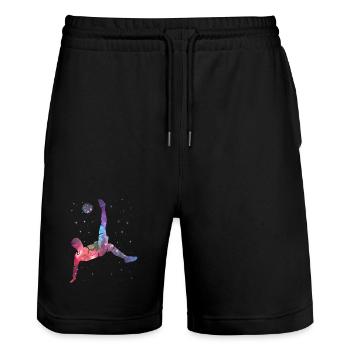 Soccer Soccer Players Space Kids Soccer Players - Stanley/Stella Trainer Unisex Organic Jogging Shorts - black - Front - Nik (191cm) & Marisol (170cm)