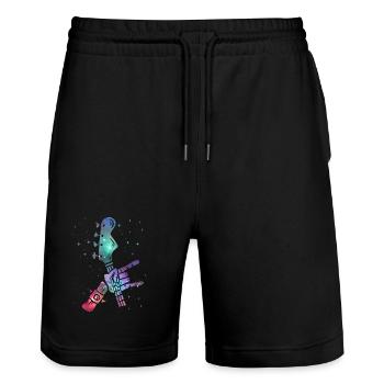 Guitariste Guitariste Space Kids Guitar - Short de jogging bio TRAINER Stanley/Stella unisexe - noir - Devant - Nik (191cm) & Marisol (170cm)