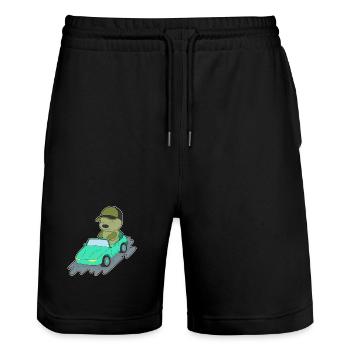 Caterpillar Car - Stanley/Stella Trainer Unisex Organic Jogging Shorts - black - Front - Nik (191cm) & Marisol (170cm)
