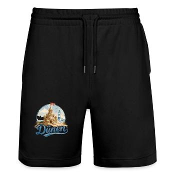 Dunes Sandcastle Lighthouse North Sea Baltic Sea - Stanley/Stella Trainer Unisex Organic Jogging Shorts - black - Front - Nik (191cm) & Marisol (170cm)