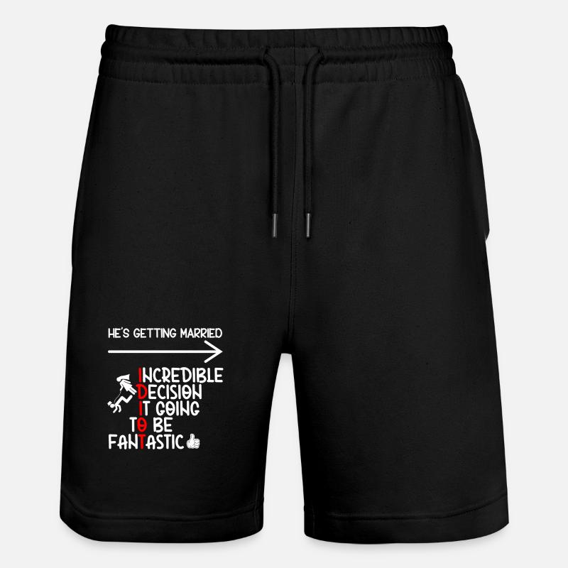 Idiot de célibataire drôle - Short de jogging bio TRAINER Stanley/Stella unisexe - noir