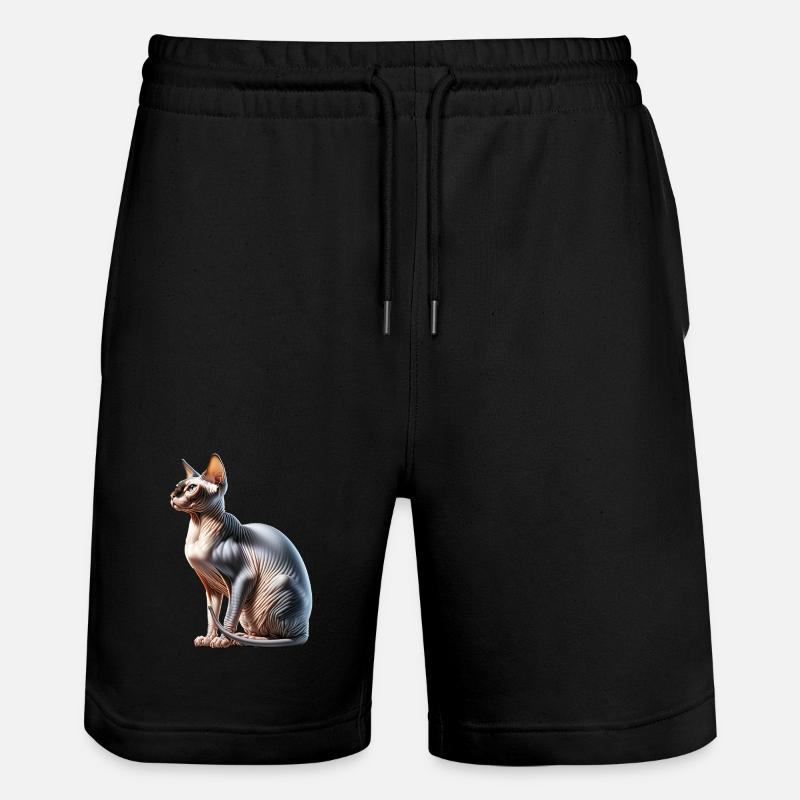 Chat Sphynx - Short de jogging bio TRAINER Stanley/Stella unisexe - noir