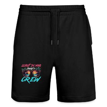 Lloret De Mar Party Crew - Stanley/Stella Unisex Bio Joggingshorts Trainer  - Schwarz - Vorne - Nik (191cm) & Marisol (170cm)