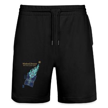 Prévisions du week-end : 100 de chances de déchirement du sac - Short de jogging bio TRAINER Stanley/Stella unisexe - noir - Devant - Nik (191cm) & Marisol (170cm)