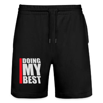 Doing My Best Funny Honest Motivational Saying - Stanley/Stella Trainer Unisex Organic Jogging Shorts - black - Front - Nik (191cm) & Marisol (170cm)