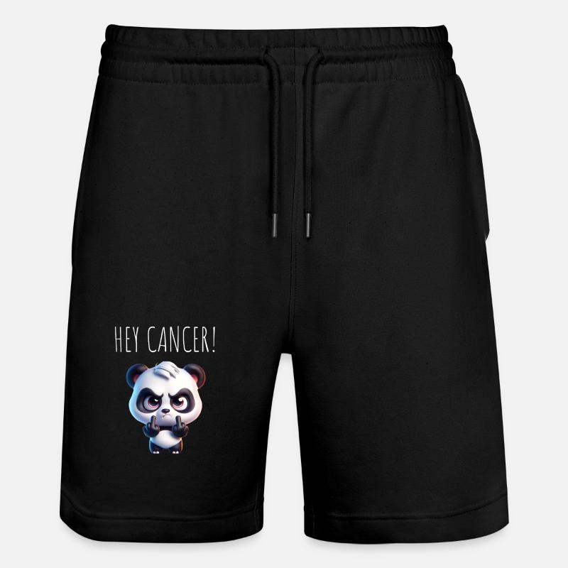 Hé Cancer Panda en colère - Short de jogging bio TRAINER Stanley/Stella unisexe - noir
