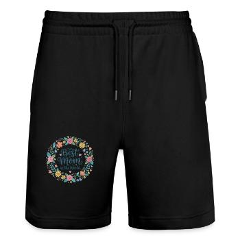 Beste Mama - Stanley/Stella Unisex Bio Joggingshorts Trainer  - Schwarz - Vorne - Nik (191cm) & Marisol (170cm)