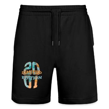 LIMITED EDITION 2001 25 YEARS 25TH BIRTHDAY - Stanley/Stella Trainer Unisex Organic Jogging Shorts - black - Front - Nik (191cm) & Marisol (170cm)