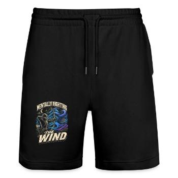Archery Archer - Stanley/Stella Trainer Unisex Organic Jogging Shorts - black - Front - Nik (191cm) & Marisol (170cm)