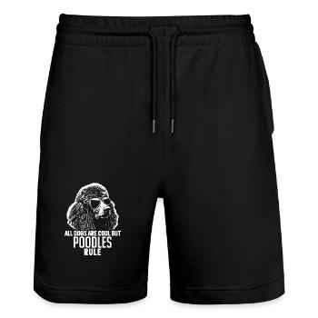 Pudel-Sonnenbrillen-Rule Tee - Stanley/Stella Unisex Bio Joggingshorts Trainer  - Schwarz - Vorne - Nik (191cm) & Marisol (170cm)