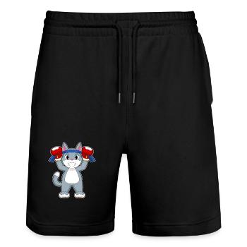 Cat Boxer Gants de boxe Boxe - Short de jogging bio TRAINER Stanley/Stella unisexe - noir - Devant - Nik (191cm) & Marisol (170cm)