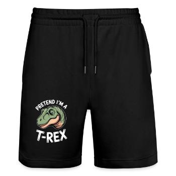 Dictions du T-Rex : Don Dinosaure Tyrannosaure - Short de jogging bio TRAINER Stanley/Stella unisexe - noir - Devant - Nik (191cm) & Marisol (170cm)