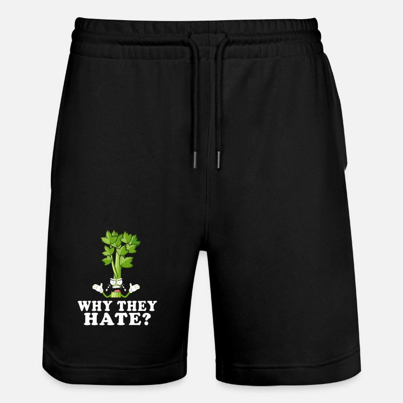 Celery Rage Why They Hate? - Stanley/Stella Trainer Unisex Organic Jogging Shorts - black