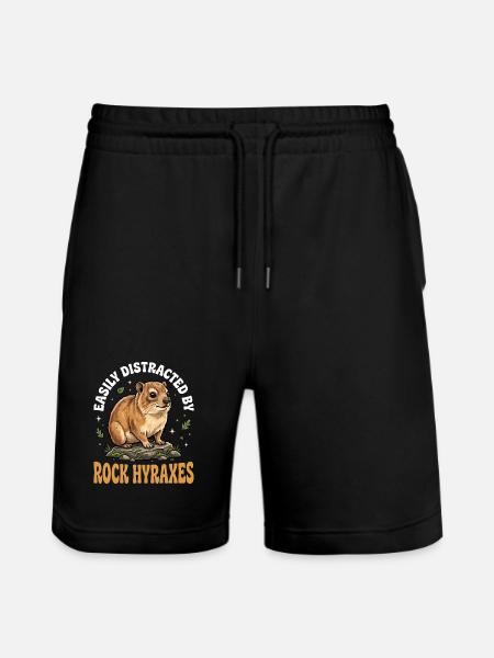 Easily distracted by rock hyraxes - Stanley/Stella Trainer Unisex Organic Jogging Shorts - black