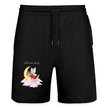 Sleeping fairy on the moon - Stanley/Stella Trainer Unisex Organic Jogging Shorts - black - Front - Nik (191cm) & Marisol (170cm)