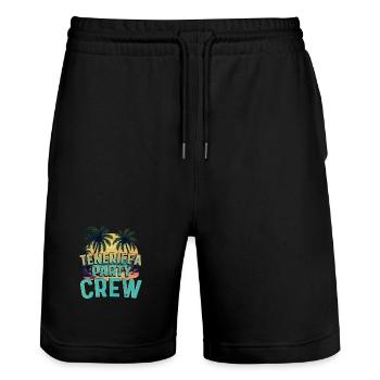 Tenerife Party Crew - Short de jogging bio TRAINER Stanley/Stella unisexe - noir - Devant - Nik (191cm) & Marisol (170cm)