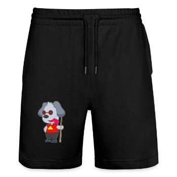 Queue de billard pour chiens - Short de jogging bio TRAINER Stanley/Stella unisexe - noir - Devant - Nik (191cm) & Marisol (170cm)