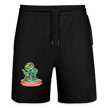 Saurier-Feldhockey: Defenders verschwinden - Stanley/Stella Unisex Bio Joggingshorts Trainer  - Schwarz - Vorne - Nik (191cm) & Marisol (170cm)