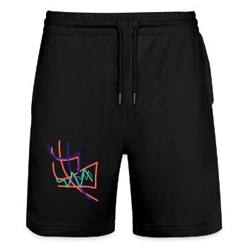 The Ultimate Abstract Art Gift - Stanley/Stella Trainer Unisex Organic Jogging Shorts - black - Front - Nik (191cm) & Marisol (170cm)