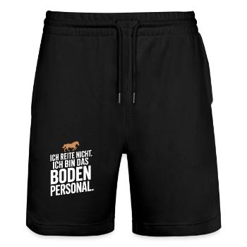 Pferde Ich Reite Nicht Ich Bin Das Bodenpersonal - Stanley/Stella Unisex Bio Joggingshorts Trainer  - Schwarz - Vorne - Nik (191cm) & Marisol (170cm)