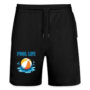 Vie en piscine avec water-polo - Short de jogging bio TRAINER Stanley/Stella unisexe - noir - Devant - Nik (191cm) & Marisol (170cm)