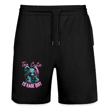 Pastel Goth Soft Goth Gaming Gamer - Stanley/Stella Unisex Bio Joggingshorts Trainer  - Schwarz - Vorne - Nik (191cm) & Marisol (170cm)