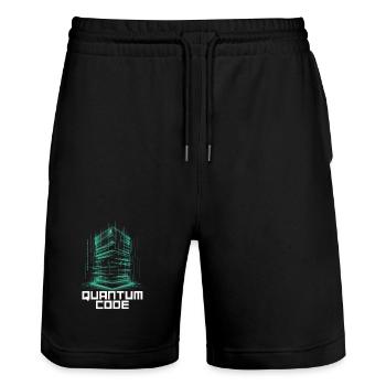 Programmers – Coding Developers & Computer Scientists - Stanley/Stella Trainer Unisex Organic Jogging Shorts - black - Front - Nik (191cm) & Marisol (170cm)
