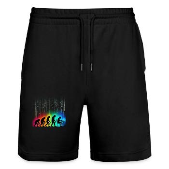 Programmers – Coding Developers & Computer Scientists - Stanley/Stella Trainer Unisex Organic Jogging Shorts - black - Front - Nik (191cm) & Marisol (170cm)