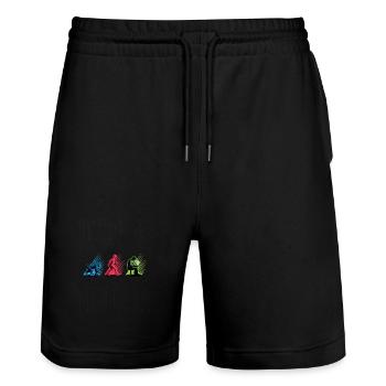 Programmers – Coding Developers & Computer Scientists - Stanley/Stella Trainer Unisex Organic Jogging Shorts - black - Front - Nik (191cm) & Marisol (170cm)